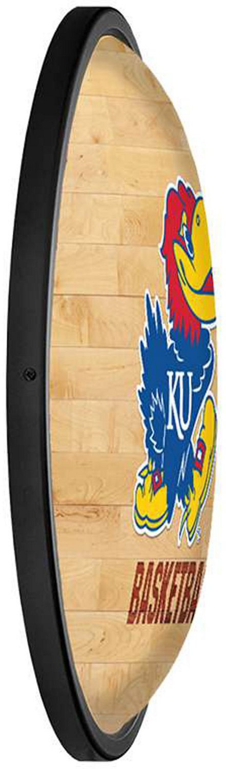 The Fan-Brand University of Kansas Hardwood Oval Slimline Lighted Sign - view number 3