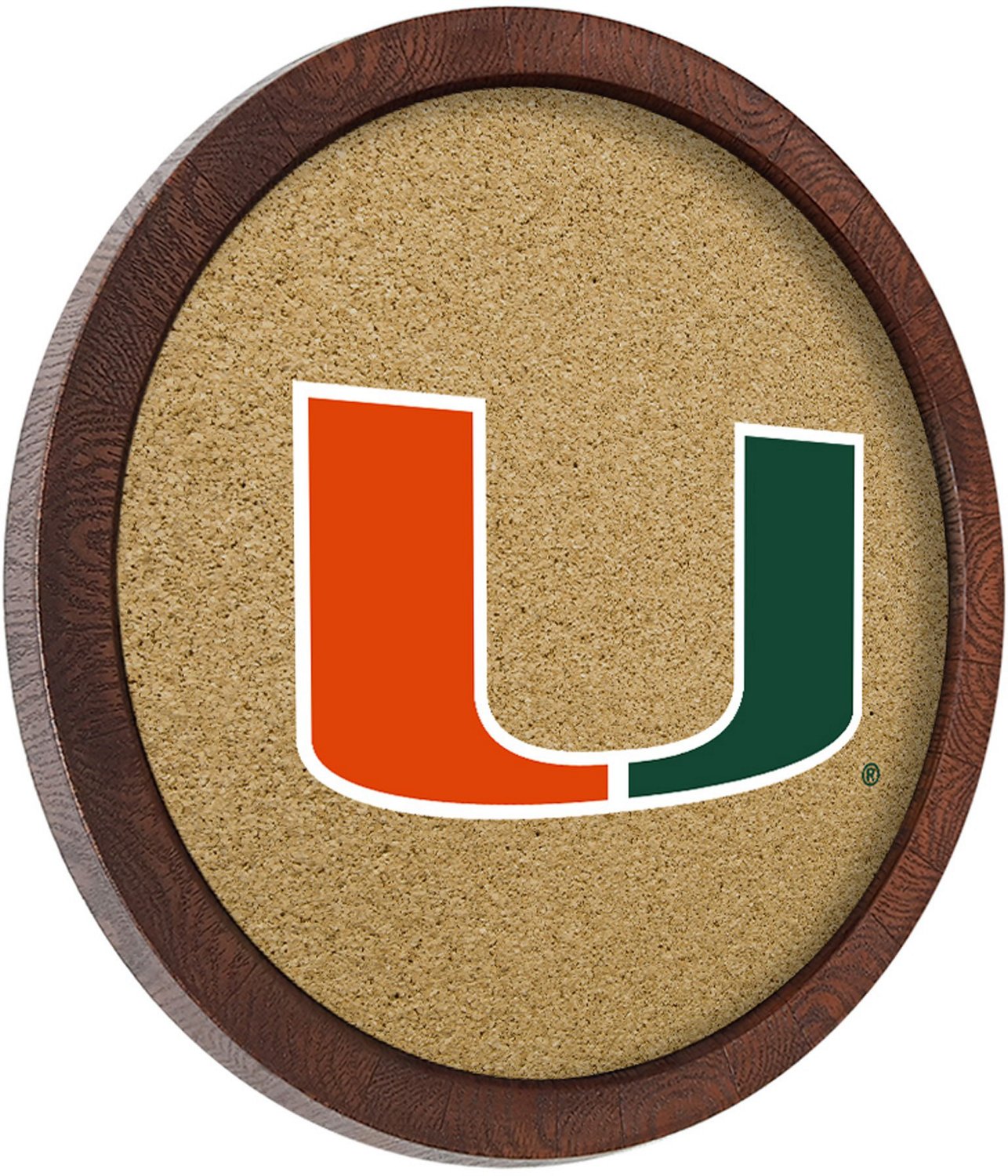 The Fan-Brand University of Miami “Faux” Barrel Framed Cork Board - view number 2