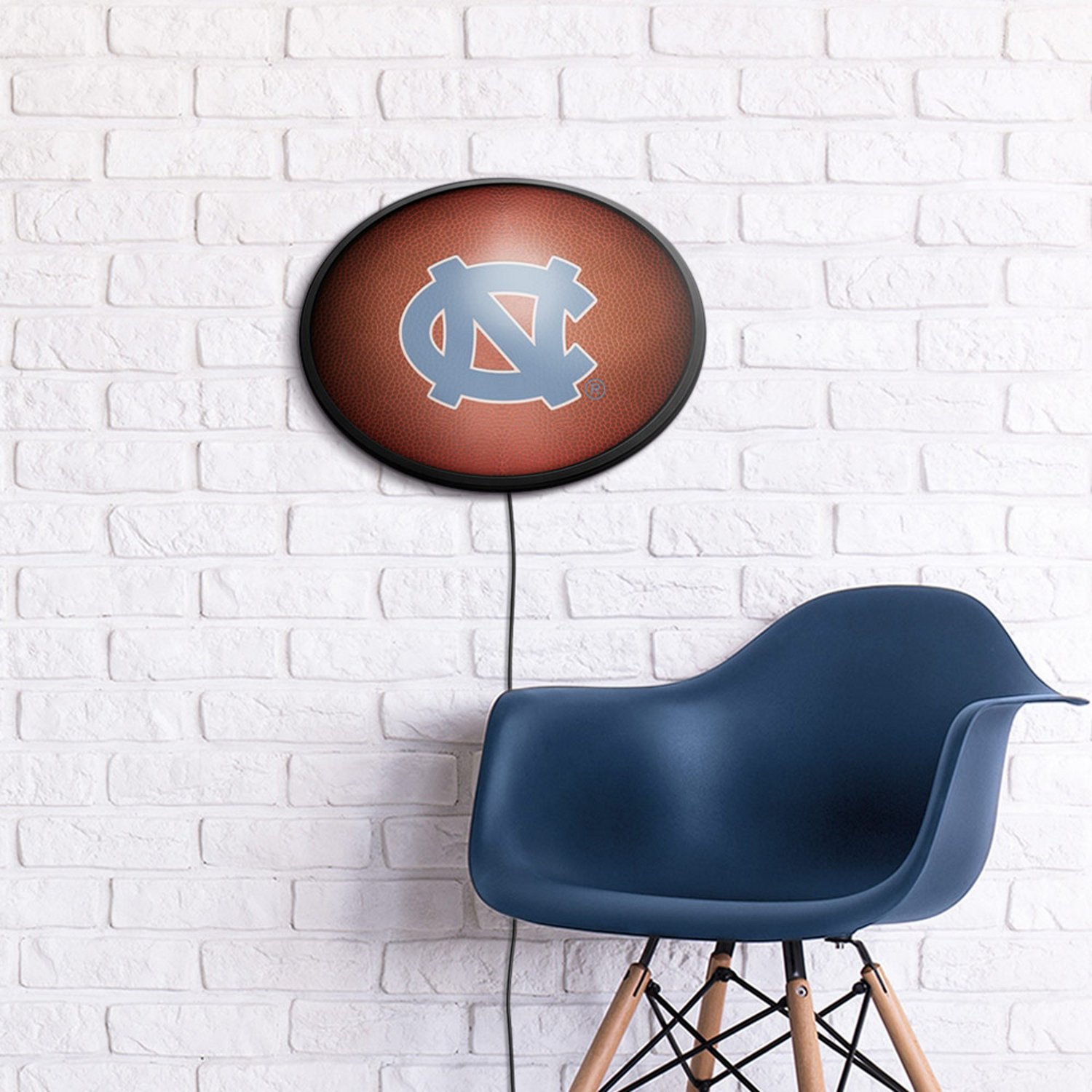 The Fan-Brand University of North Carolina Pigskin Oval Slimline Lighted Wall Sign - view number 3