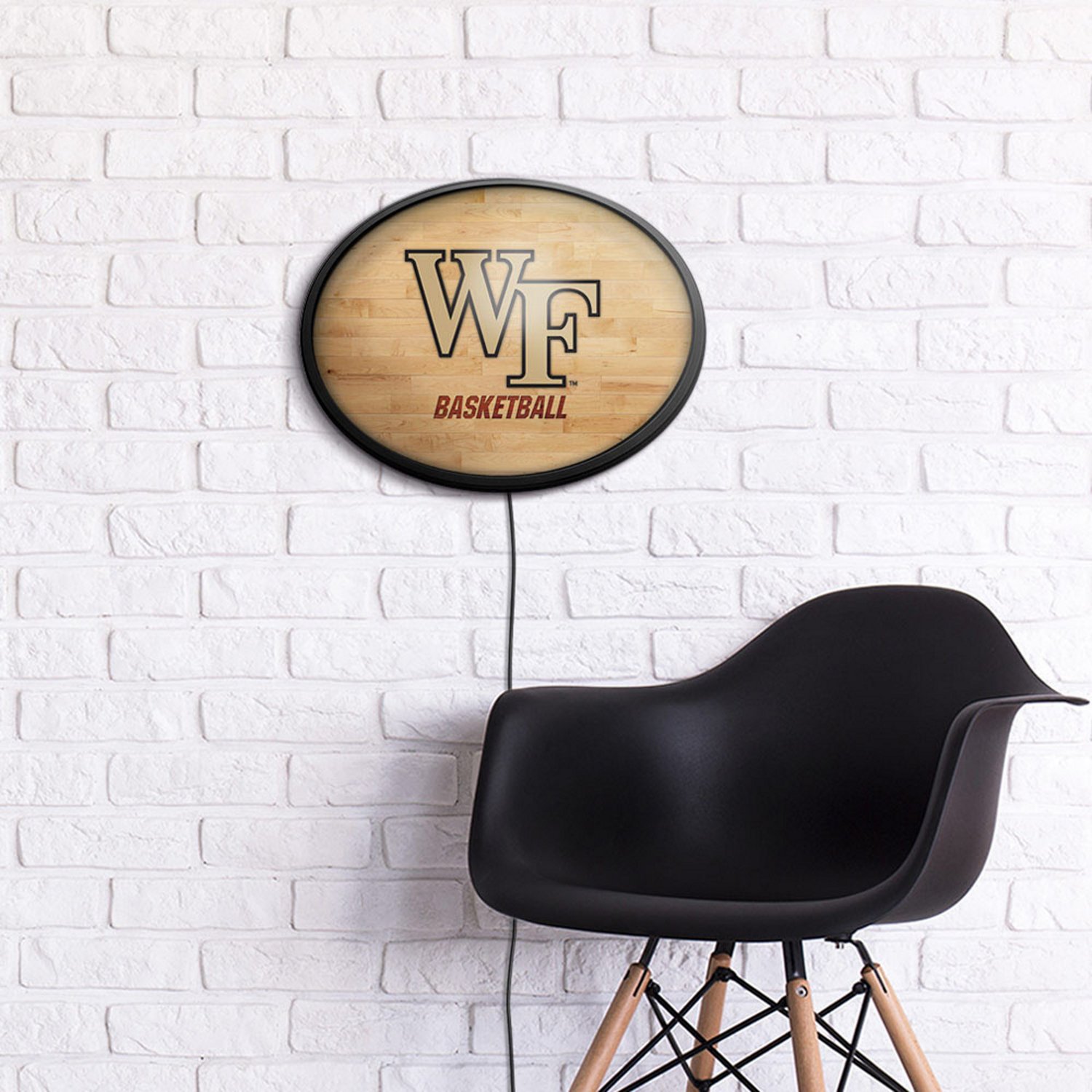The Fan-Brand Wake Forest University Hardwood Oval Slimline Lighted Wall Sign - view number 4