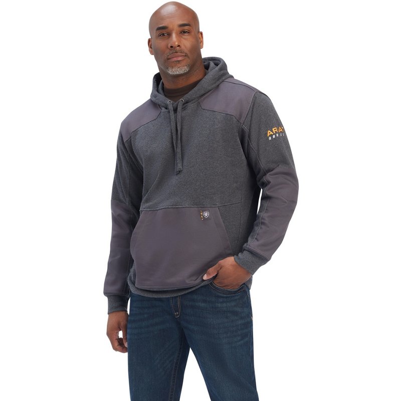 Ariat Men's Rebar Workman DuraCanvas Hoodie Gray, X-Large - Men's Work Jackets at Academy Sports product image