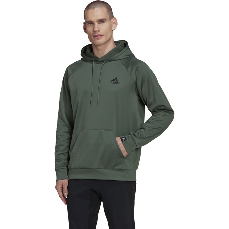adidas Men's Game & Go Fleece Hoodie Green, Medium - Men's Athletic Fleece at Academy Sports product image