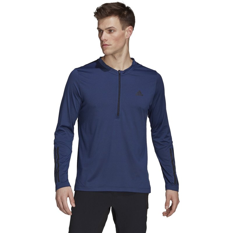 adidas Men's T365 1/4-Zip Long Sleeve T-Shirt Navy Blue, X-Large - Men's Athletic Performance Tops at Academy Sports product image