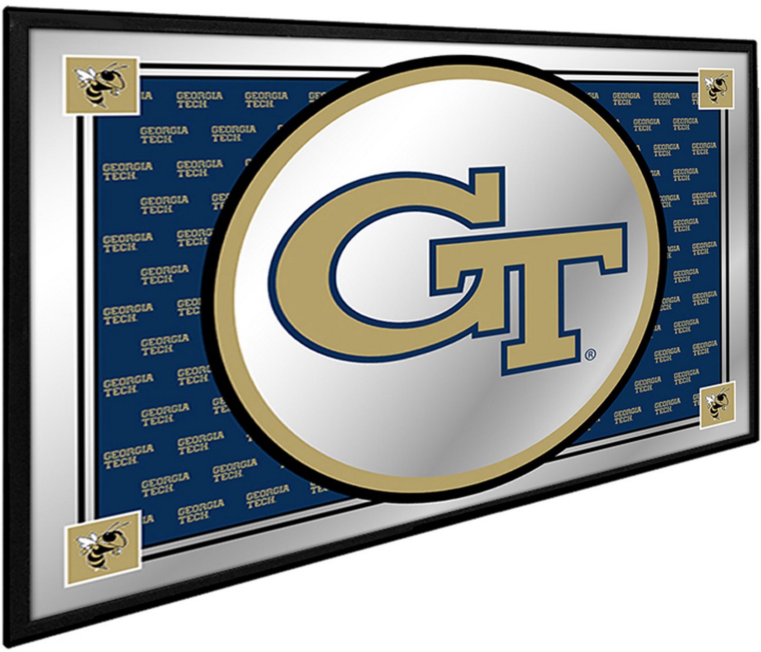 The Fan-Brand Georgia Tech University Team Spirit Framed Mirrored Wall Sign - view number 2