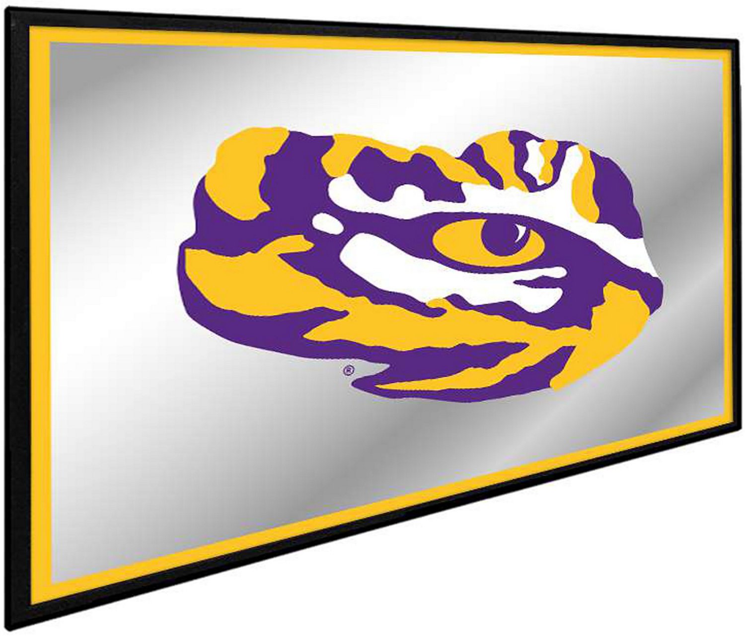 The Fan-Brand Louisiana State University Tiger Eyed Framed Mirrored Wall Sign - view number 2