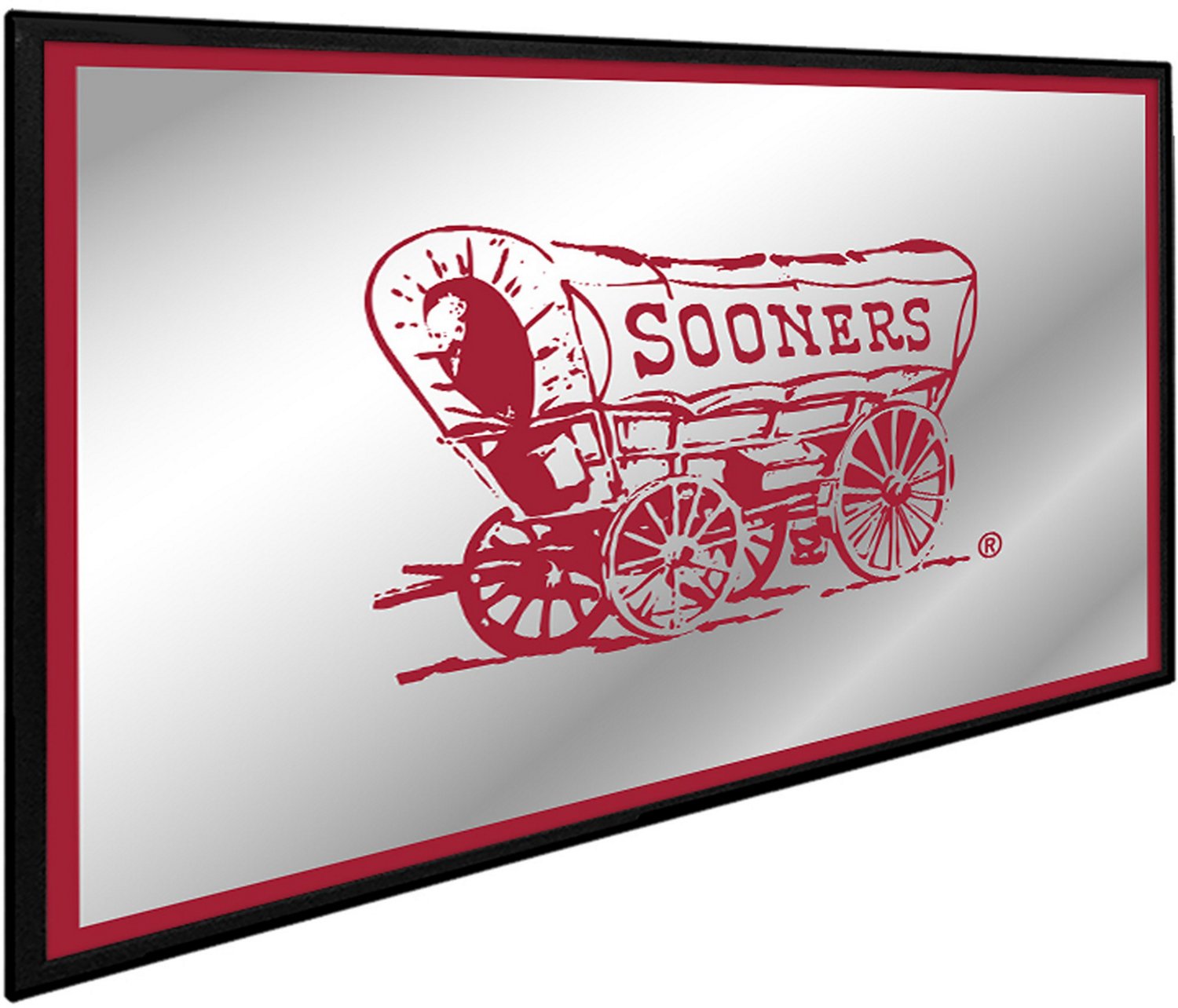 The Fan-Brand University of Oklahoma Wagon Framed Mirrored Wall Sign                                                             - view number 2