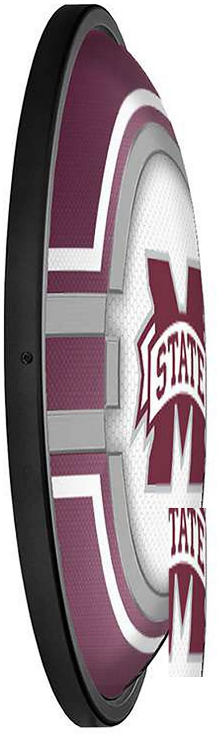 The Fan-Brand Mississippi State University Maroon Oval Slimline Lighted Wall Sign - view number 3