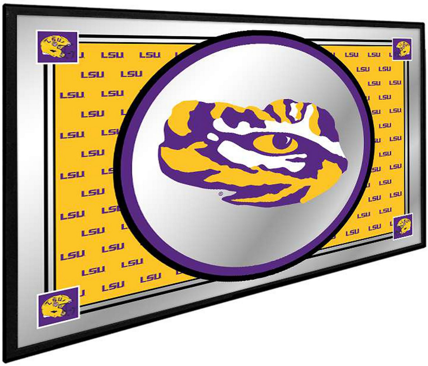 The Fan-Brand Louisiana State University Team Spirit Tiger Eyed Framed Mirrored Wall Sign - view number 2