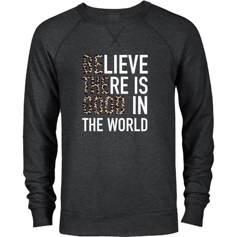 Live Outside the Limits Women’s Believe There is Good Long Sleeve French Terry Crew Black, Large - Women's Outdoor Long-Sleeve Tops product image