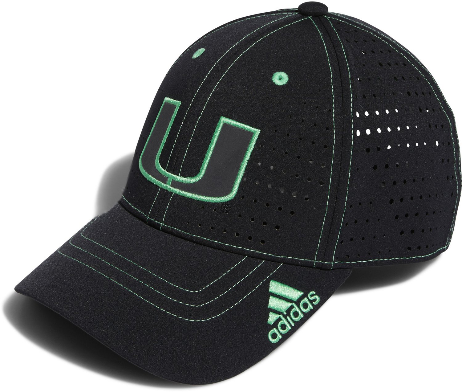 adidas Men's University of Miami Structured Laser Performance Cap