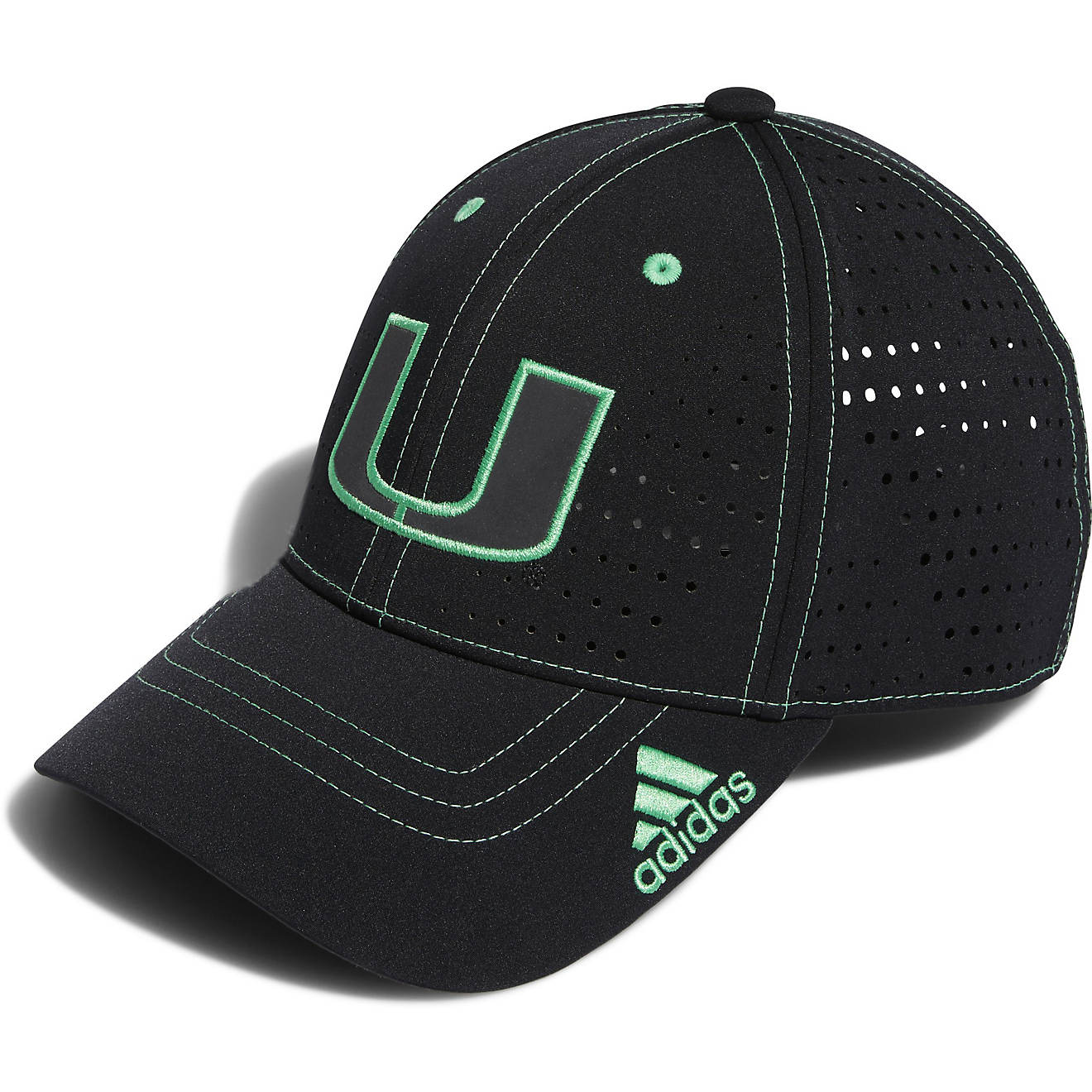 adidas Men's University of Miami Structured Laser Performance Cap                                                                - view number 1