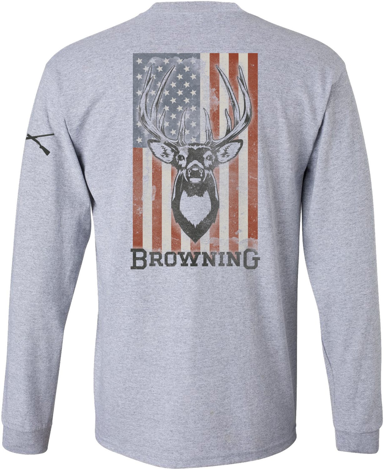 Browning Men’s Whitetail Flag Long Sleeve Tshirt Academy