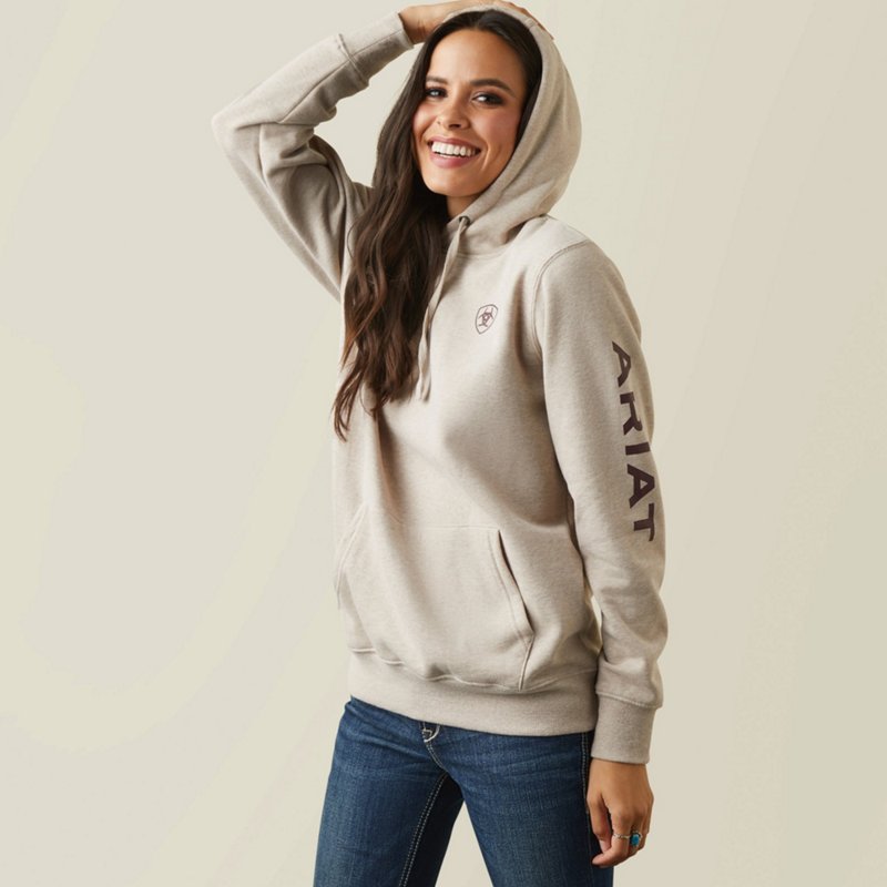 Ariat Women's Logo Hoodie Brown Light, Large - Women's Athletic Jackets at Academy Sports product image