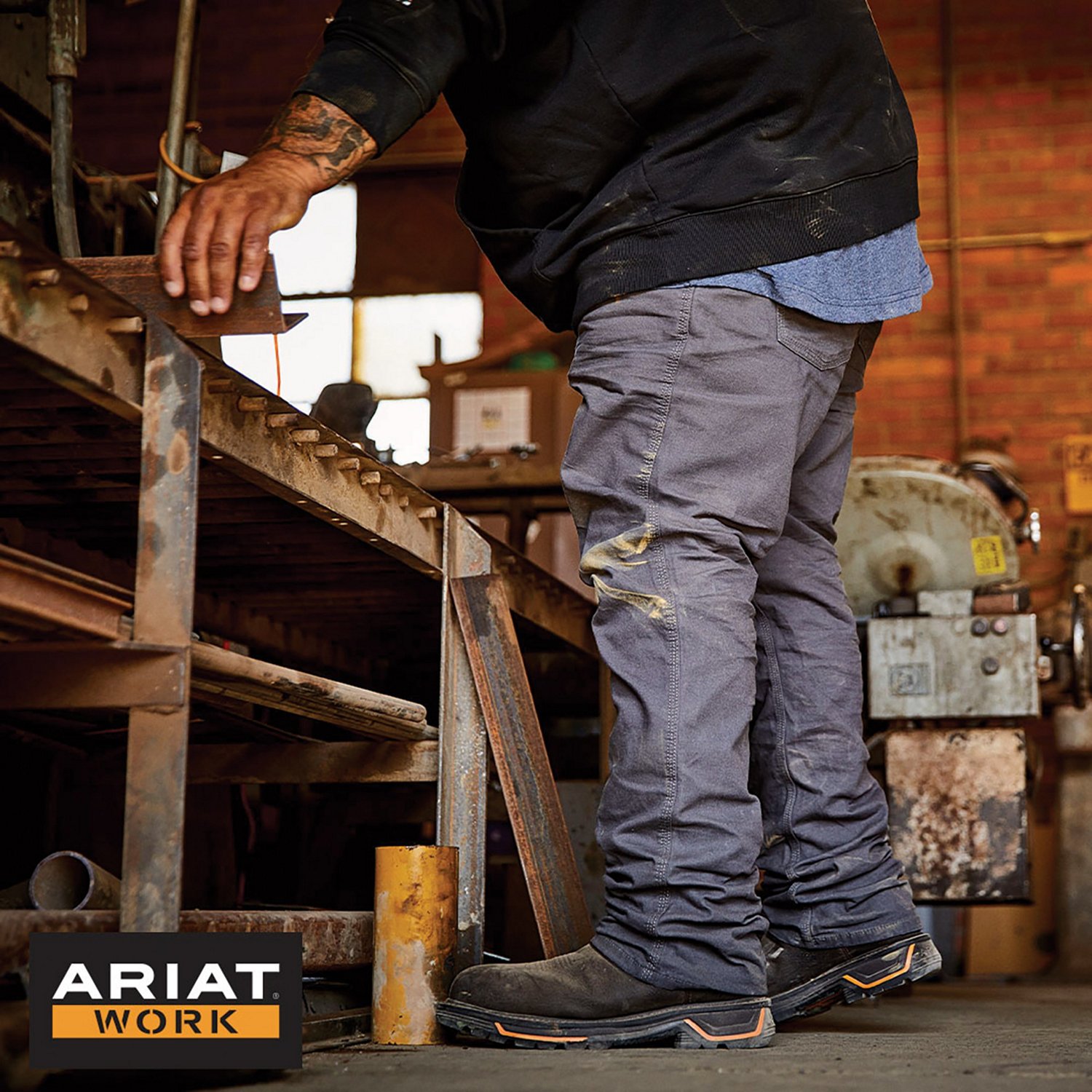Ariat Men's Rebar M4 Relaxed DuraStretch Made Tough Double Front Stackable Straight Pants - view number 8
