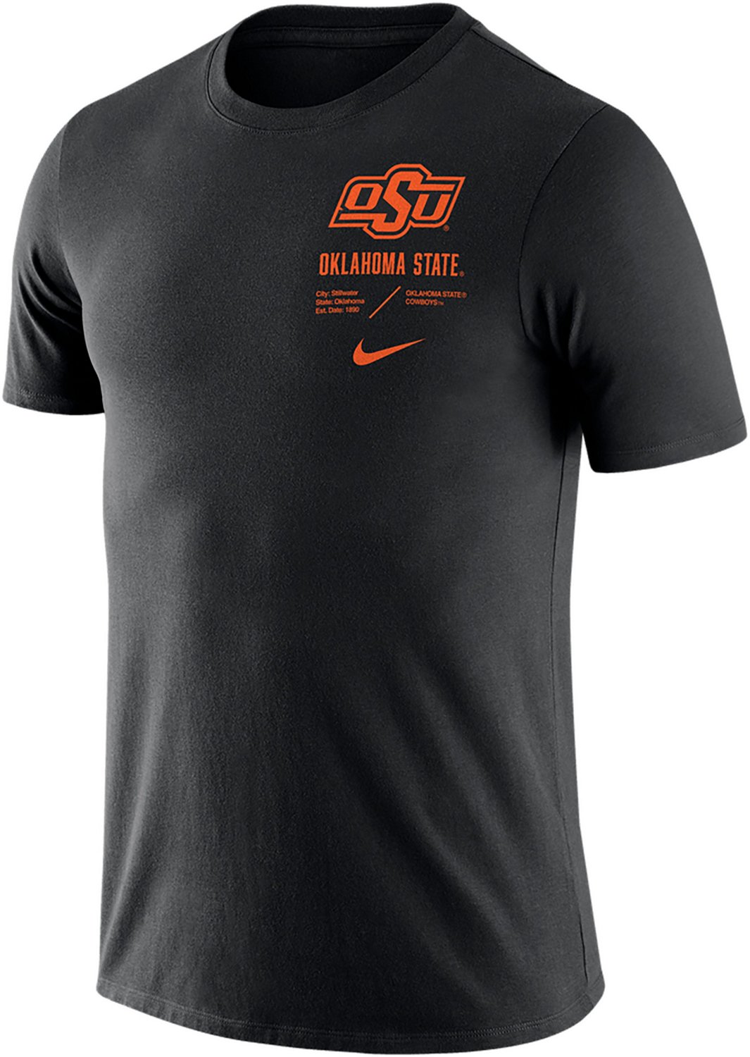 Nike Men's Oklahoma State University Dri-FIT Team Short Sleeve T-shirt ...