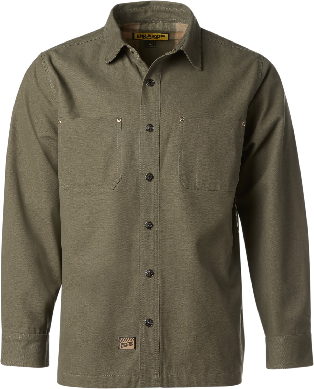 Brazos Men's Contractor Duck Canvas Flannel Lined Shirt Jacket | Academy