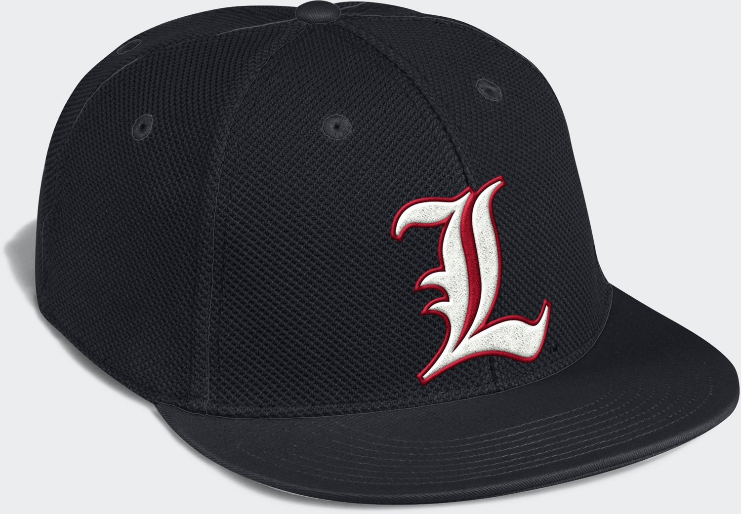 adidas Men's University of Louisville Fitted Mesh Baseball Flat Brim Cap - view number 3