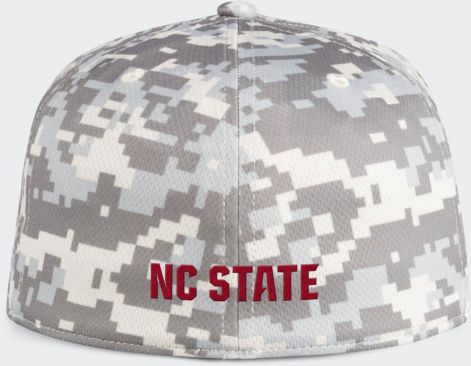 adidas Men's North Carolina State University Fitted Wool Camo Baseball Flat Brim Cap - view number 2