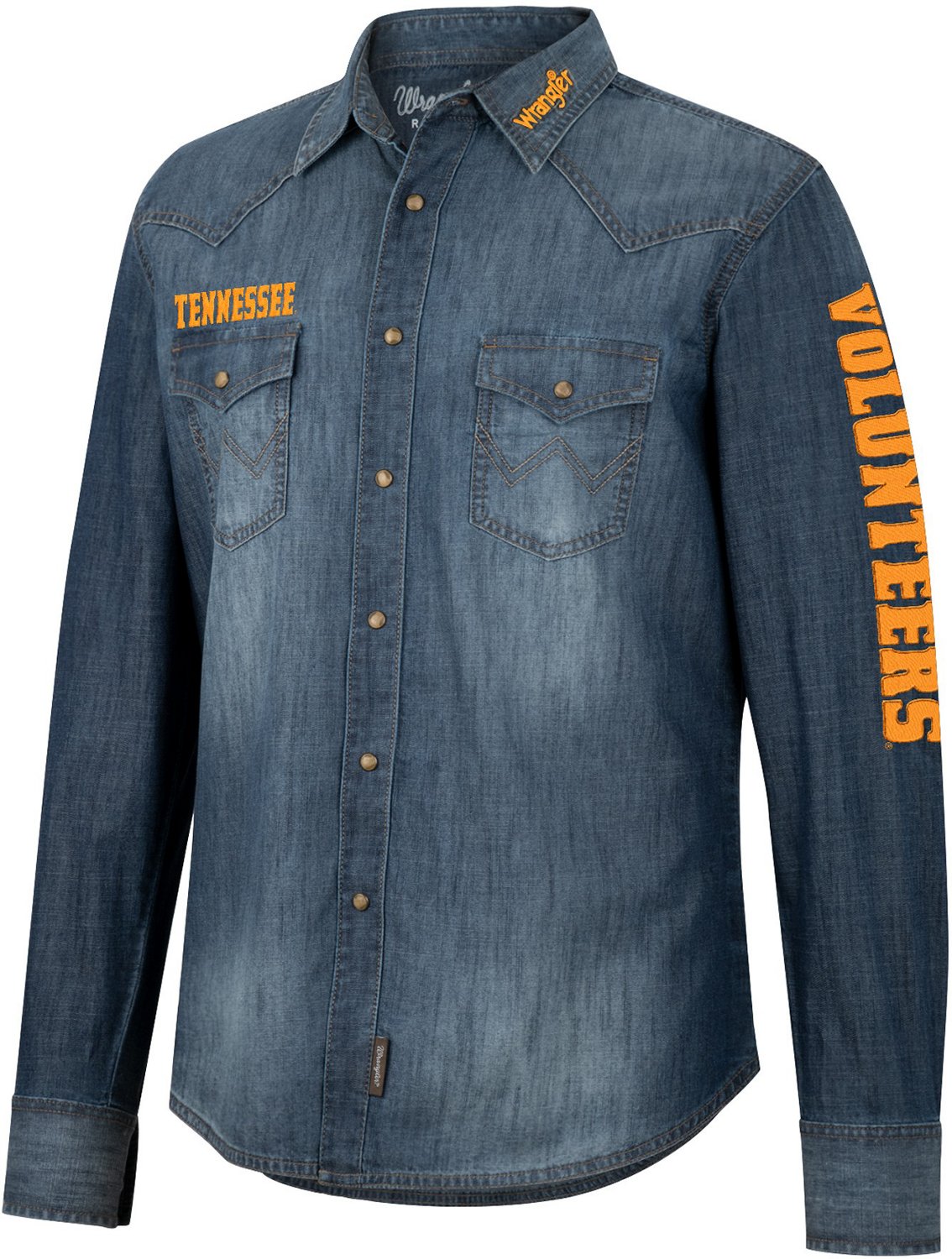 Wrangler Men's University of Tennessee Denim Western Snap Shirt