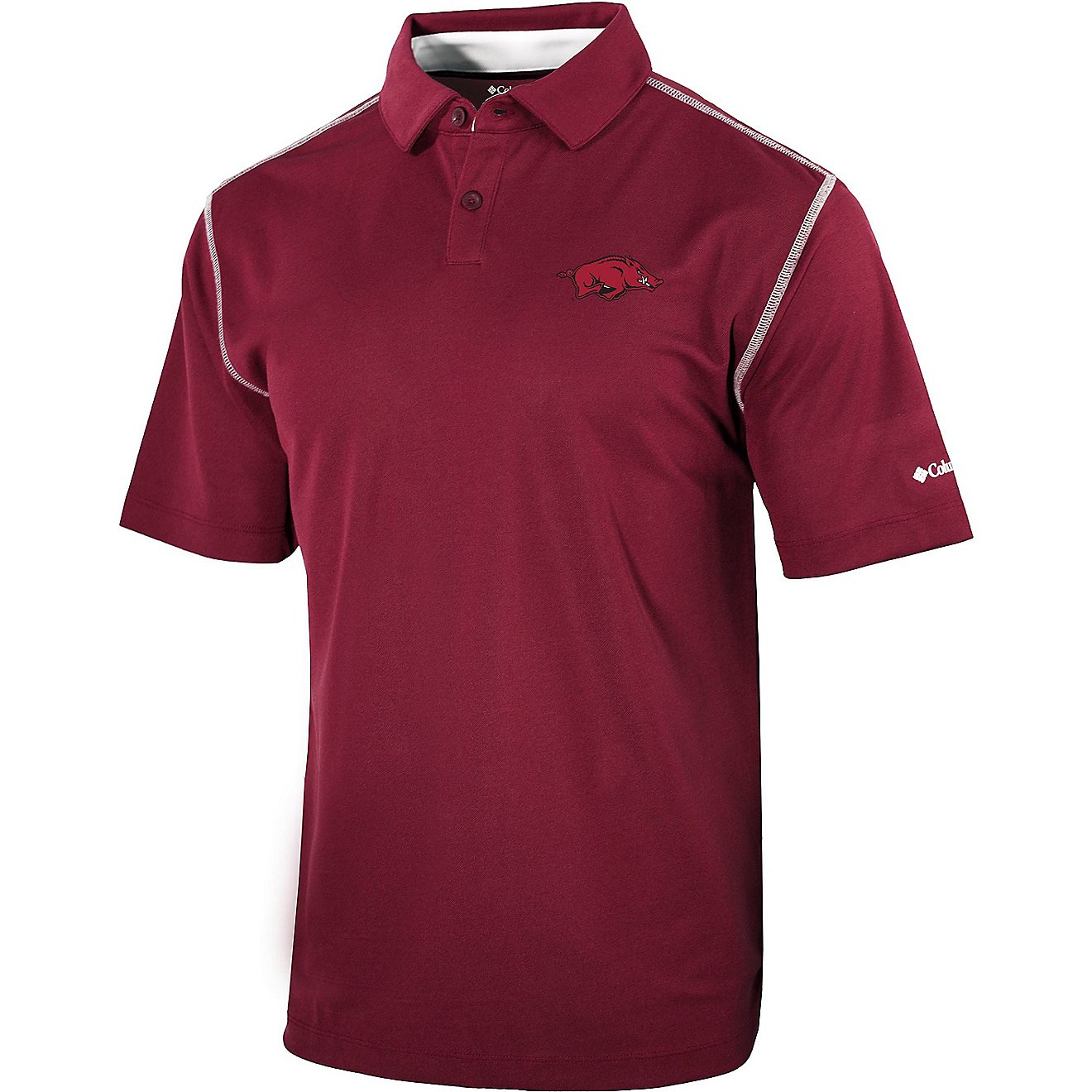 Columbia Sportswear Men's University of Arkansas High Stakes Polo Shirt                                                          - view number 1