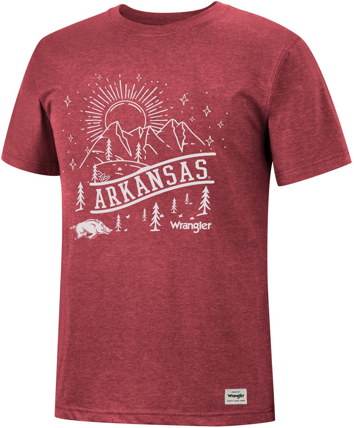 Wrangler Men’s University of Arkansas Mountain Landscape T-shirt | Academy