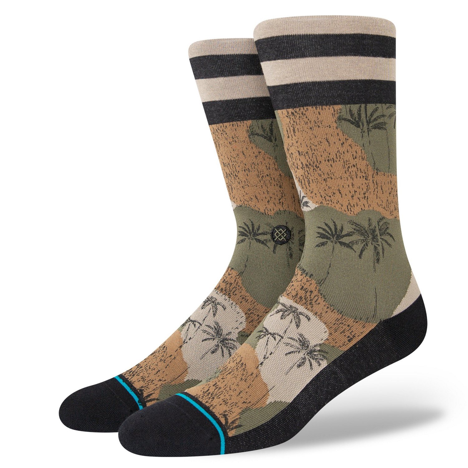 Stance Men's Hidden Palm Crew Socks Academy