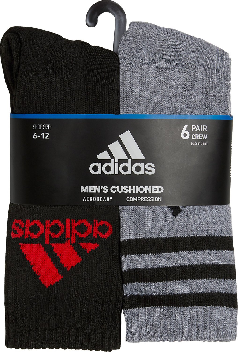 adidas Cushion Mixed Crew Socks 6 Pack | Academy