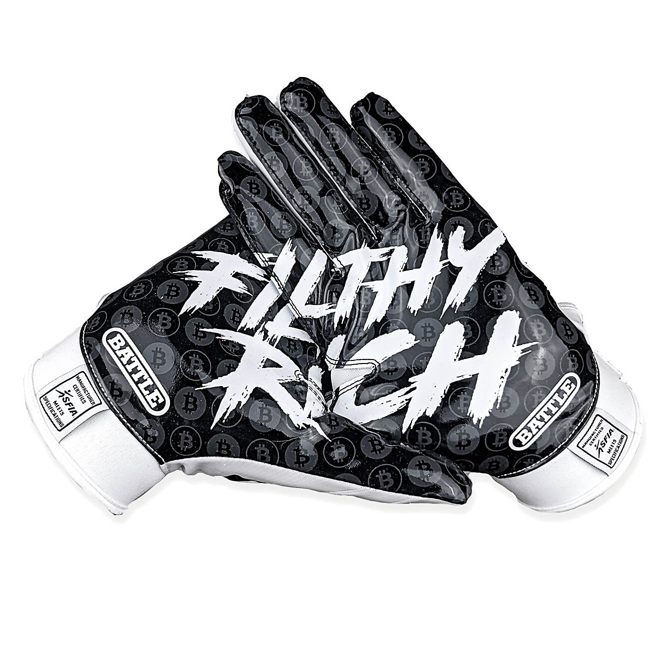 Battle Adults' Filthy Rich Football Gloves                                                                                       - view number 1
