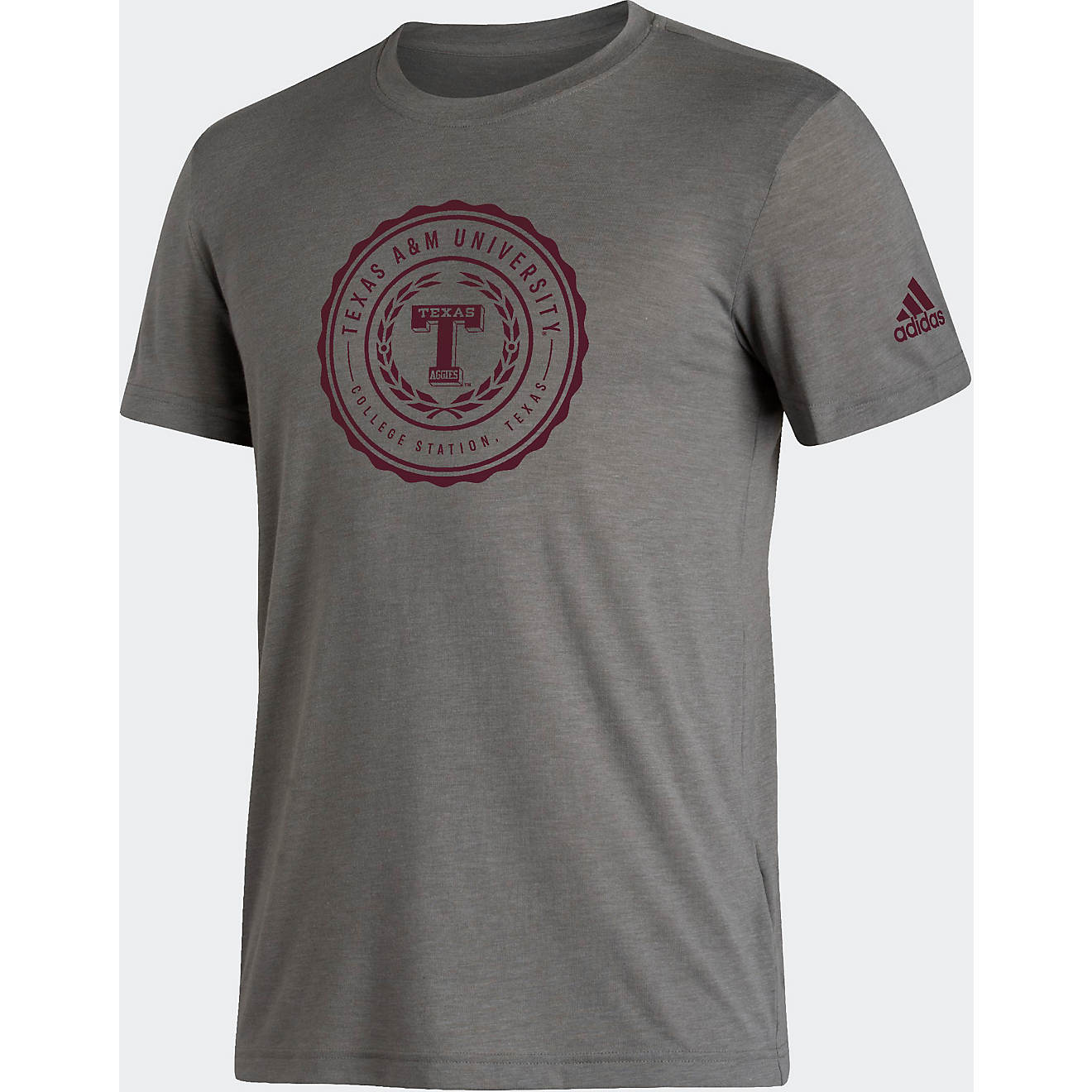 adidas Men's Texas A&M University Sideline Locker School Seal Blend T-shirt                                                      - view number 1