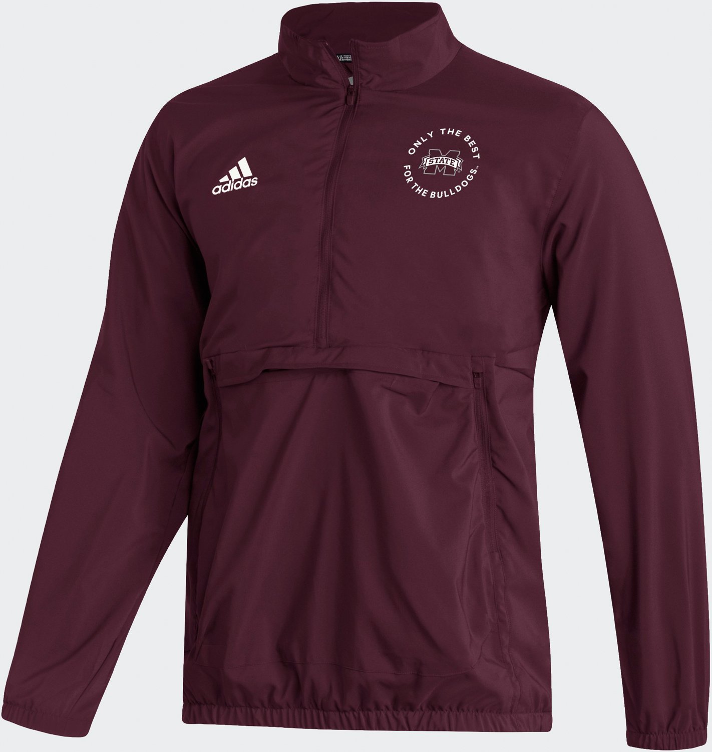 adidas Men's Mississippi State University Stadium Woven 1/4Zip
