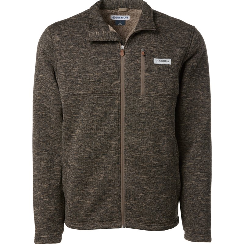 Magellan Outdoors Men's Sweater Fleece Jacket Brown Light, X-Large - Men's Fleece at Academy Sports product image