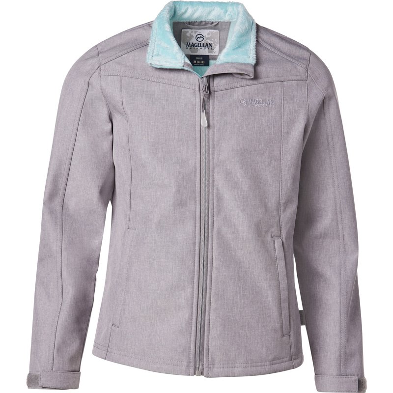 Magellan Outdoors Girls' Hickory Canyon Softshell Jacket Gray/Turquoise/Aqua, Medium - Girl's Ski Outerwear And Fleece at Academy Sports product image