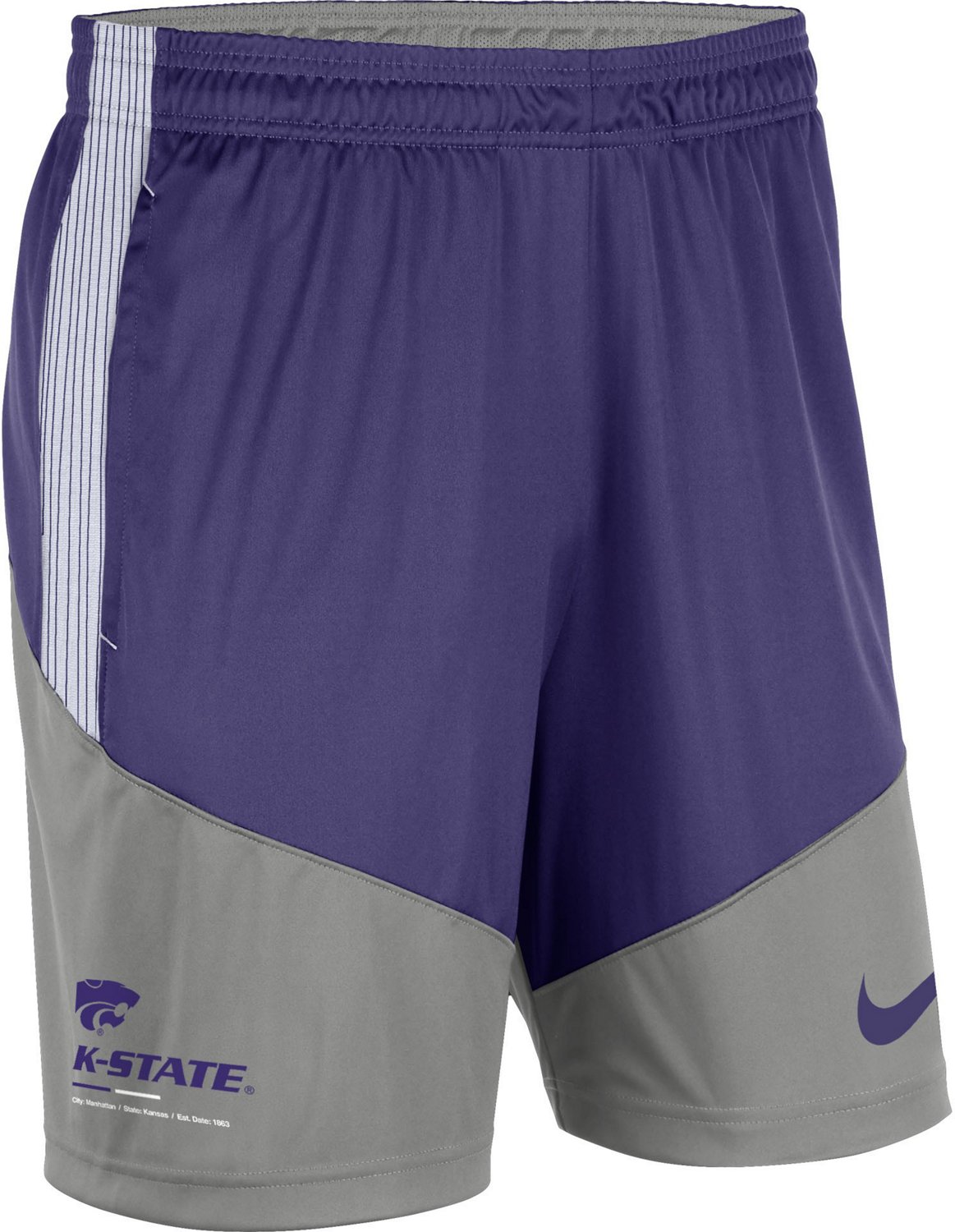 Nike Men's Kansas State University Dri-FIT Sideline Knit Shorts 7 in ...