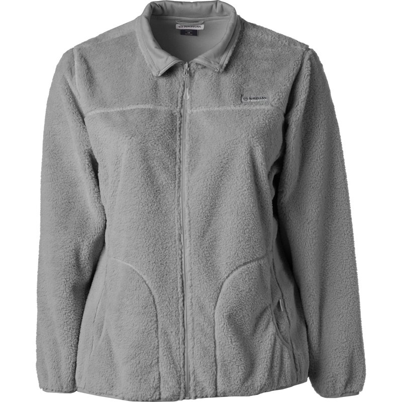 Magellan Outdoors Women's Sherpa Fleece Plus Size Jacket Gray, 1X - Women's Fleece at Academy Sports product image