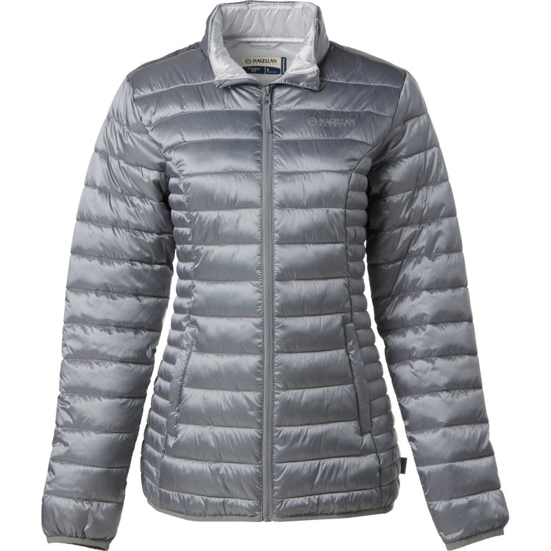 Magellan Outdoors Women's Lost Pines Shiny Puffer Jacket Gray/Gray, Small - Women's Ski Outerwear at Academy Sports product image