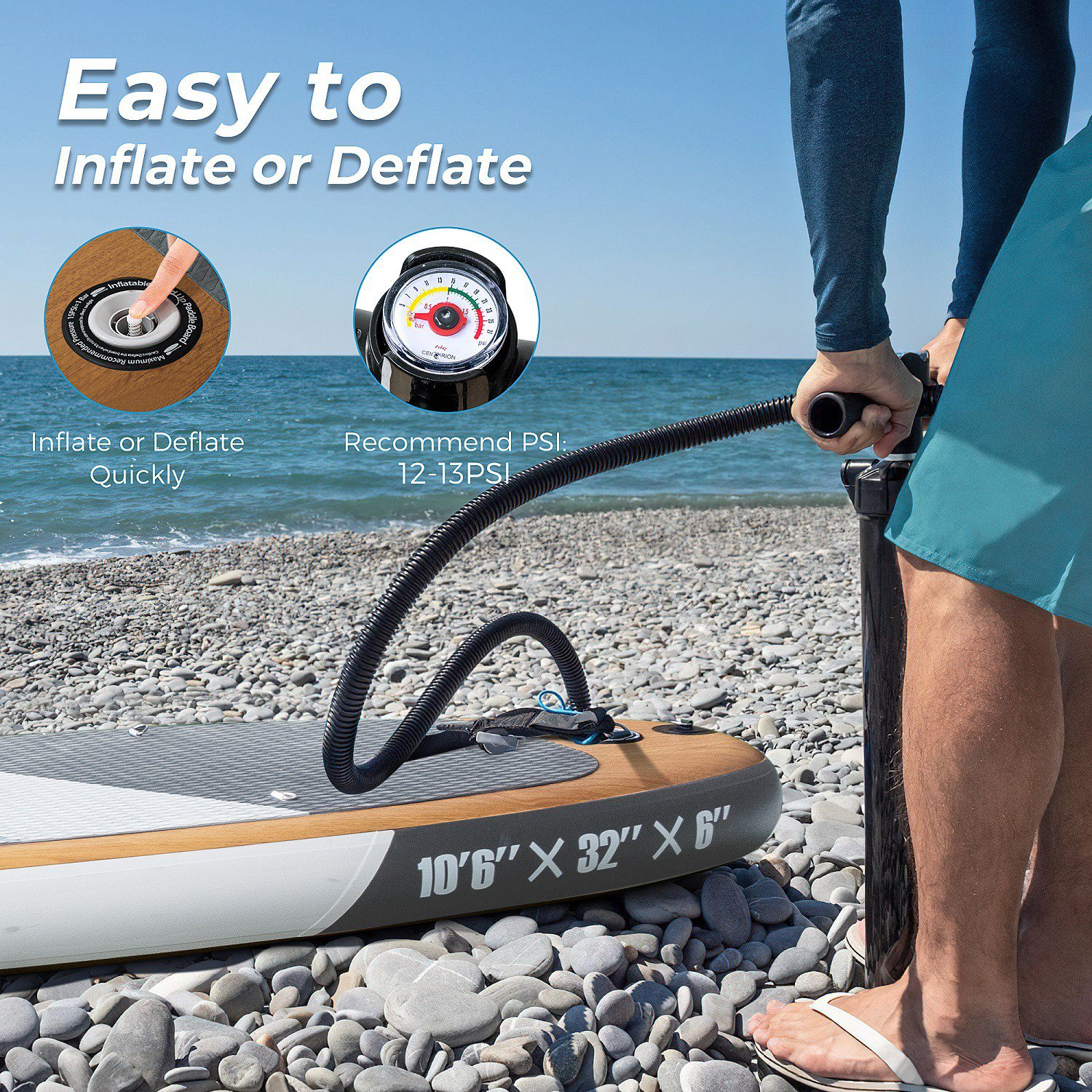 InQracer Inflatable 10 ft 6 in Stand Up Paddle Board - view number 3