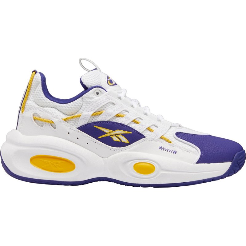 Reebok Men’s Mid Solution Basketball Shoes Purple/Yellow, 11 - Men's Basketball at Academy Sports product image
