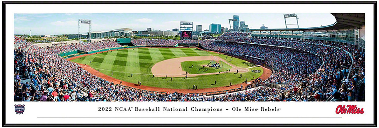 2022 College World Series Panoramic Print - Ole Miss Rebels Decade Awards  CWS22UMS