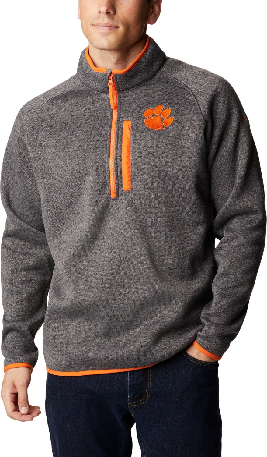 Columbia Sportswear Men’s Clemson University Collegiate Canyon Point 1/2-Zip Fleece Sweater - view number 1