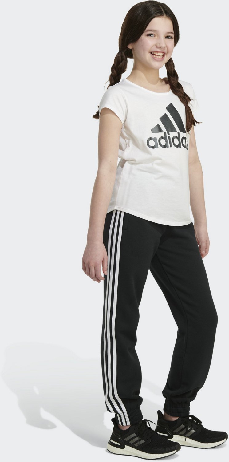 adidas Girls' 3-Stripes Fit Fleece Joggers - view number 4