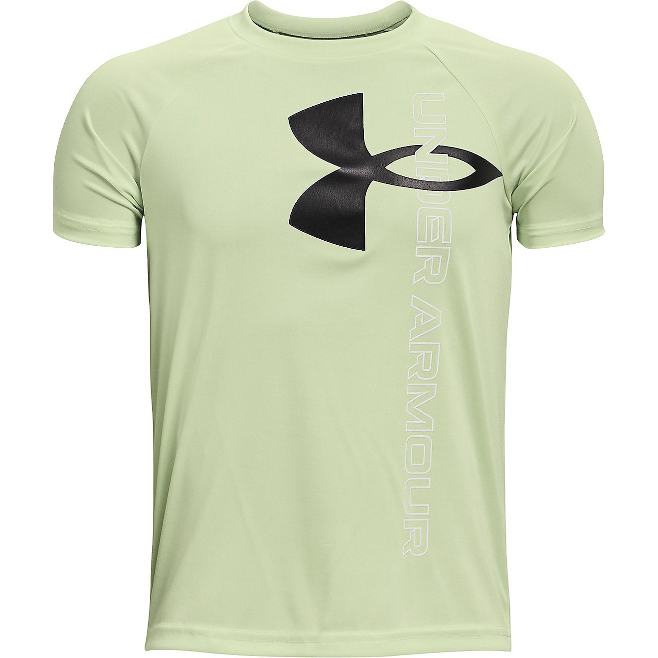 Under Armour Boys' UA Tech™ Split Logo Hybrid Short Sleeve T-shirt                                                             - view number 1
