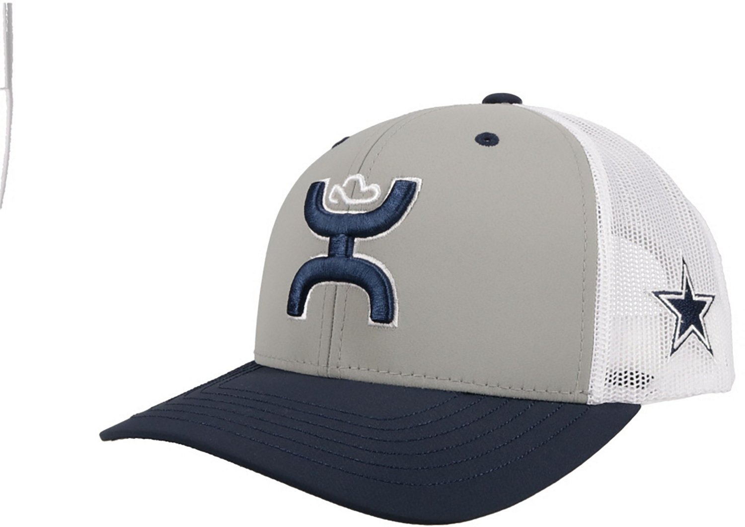 Youth Hooey Silver/White Dallas Cowboys Logo Trucker Snapback Hat