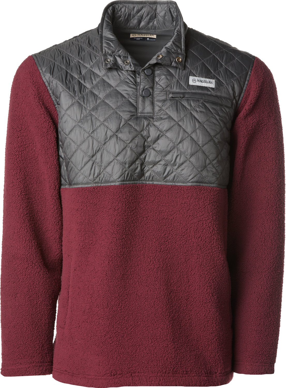 Magellan Outdoors Men's Campfire Mixed Media Pullover Sweatshirt