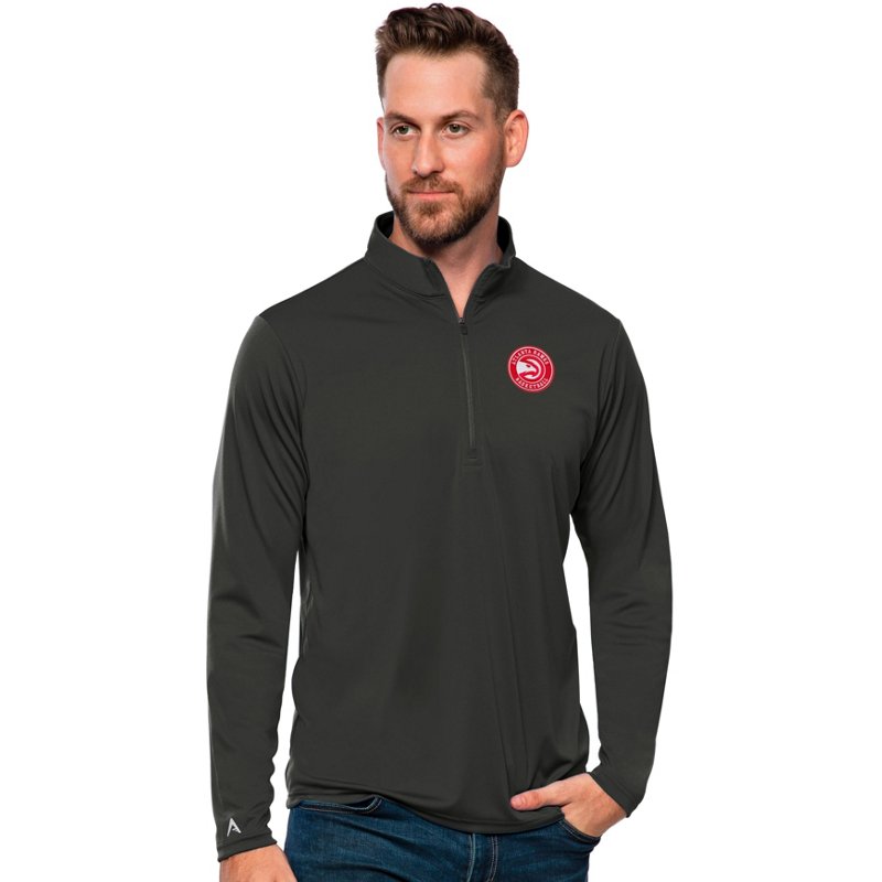 Antigua Men's Atlanta Hawks Tribute Grey Pullover Sweater, Medium, Gray