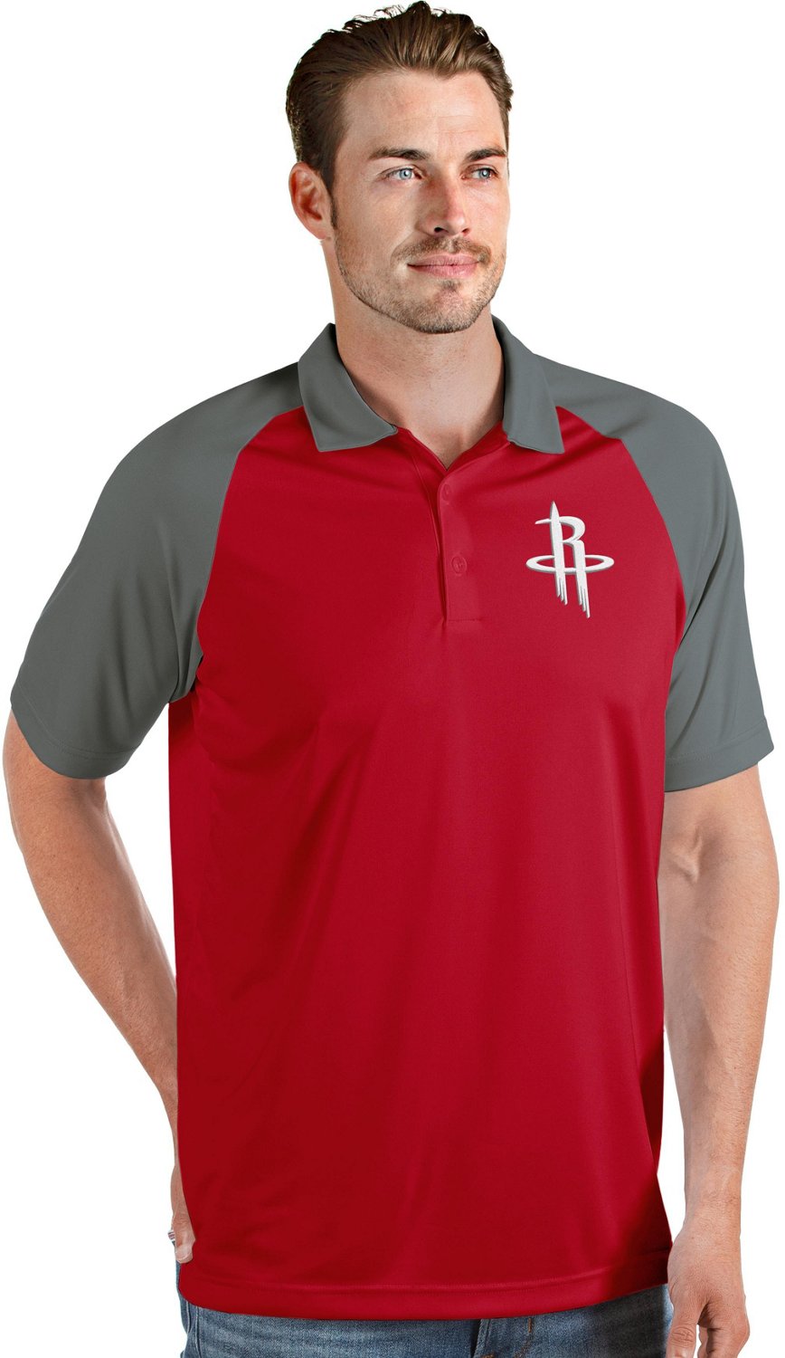 Antigua Men's Houston Rockets Affluent Polo Shirt