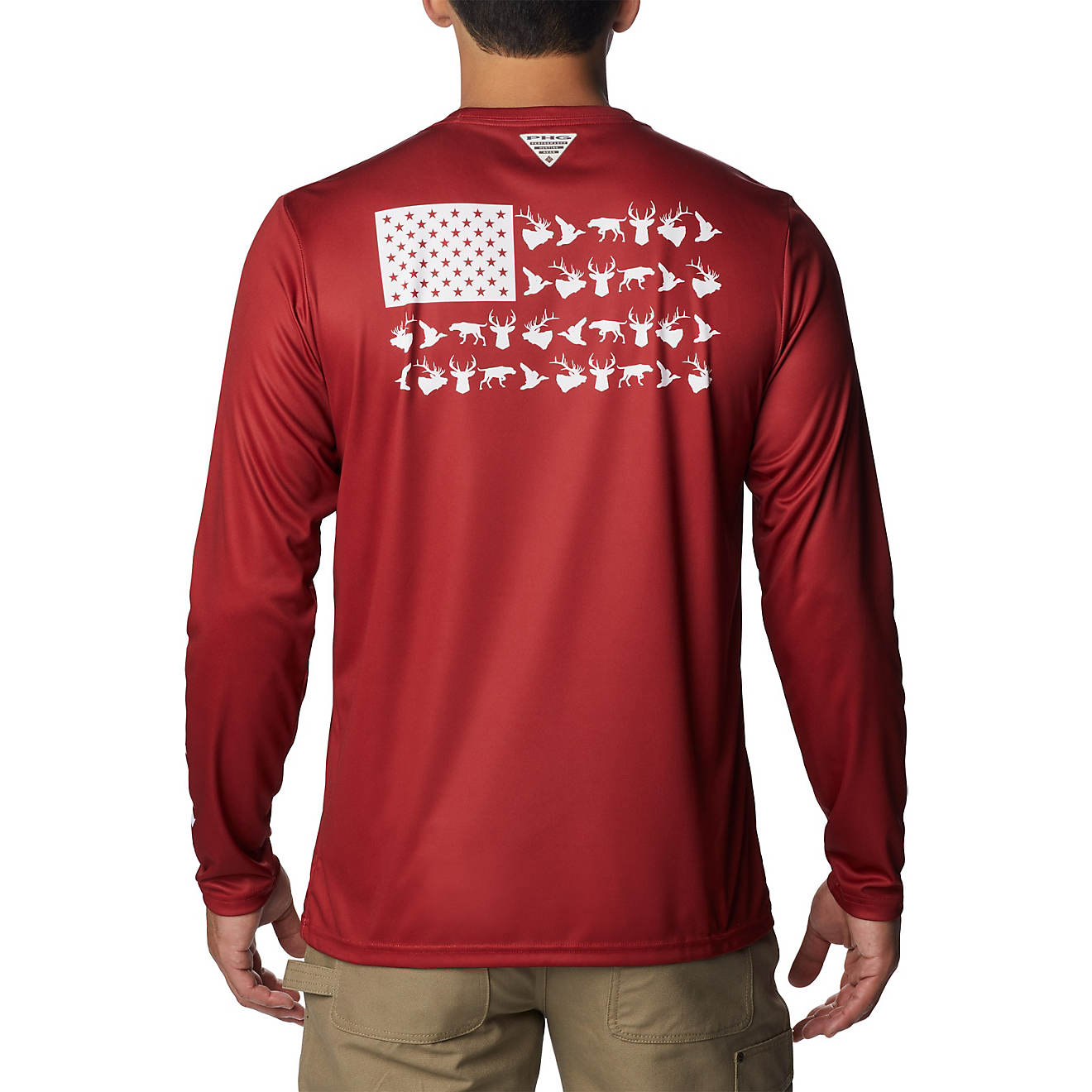 Columbia Sportswear Men's University of Arkansas PHG Terminal Shot Long Sleeve T-shirt                                           - view number 1