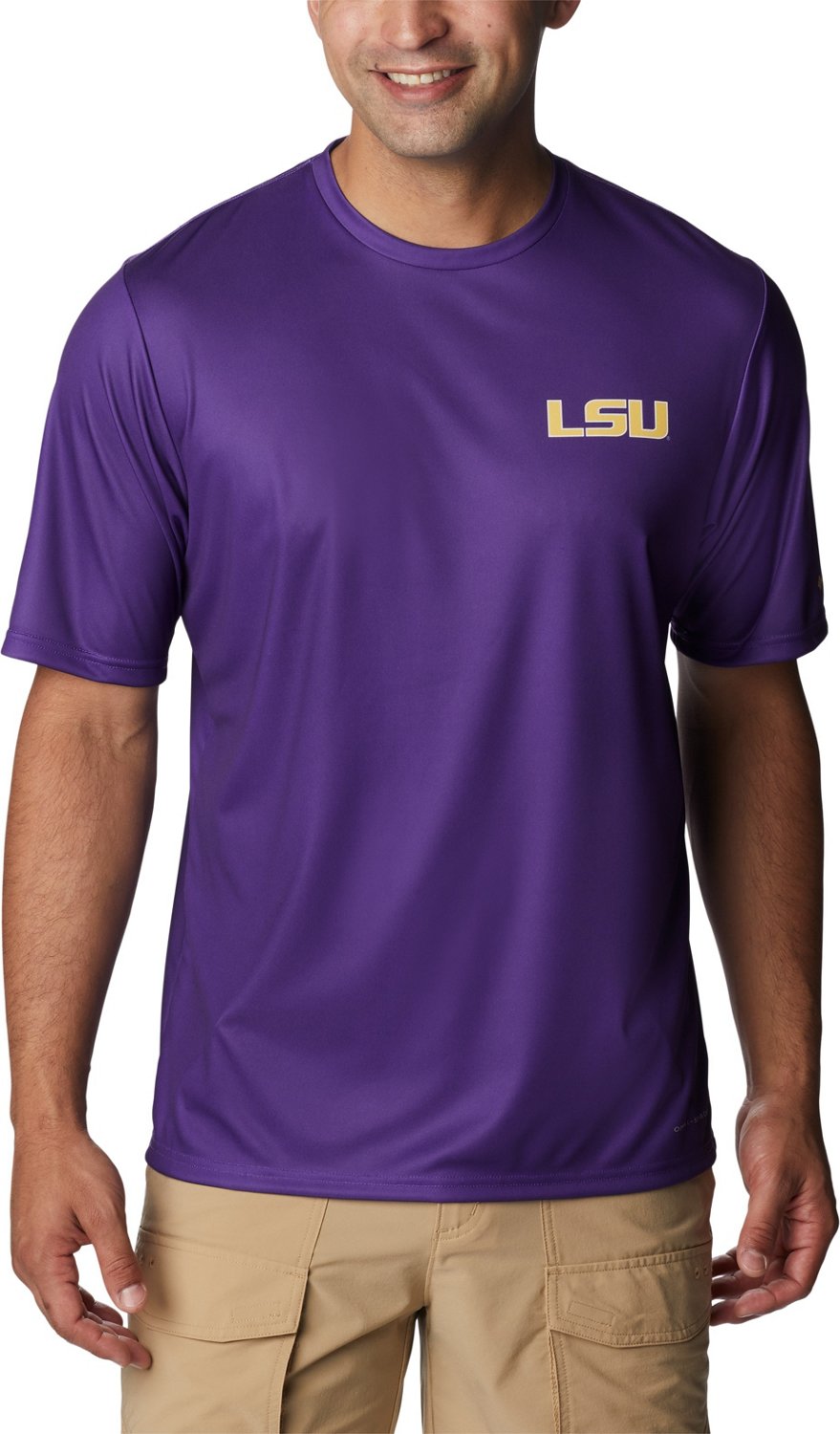 Columbia Sportswear Men's Louisiana State University Flag Terminal Tackle Short Sleeve Shirt - view number 2