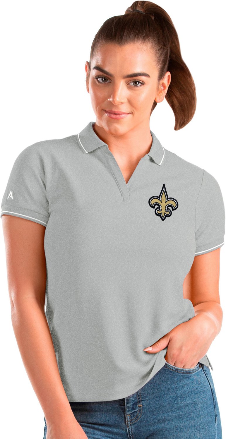 Men's Antigua White/Black New Orleans Saints Groove Polo Size: Medium