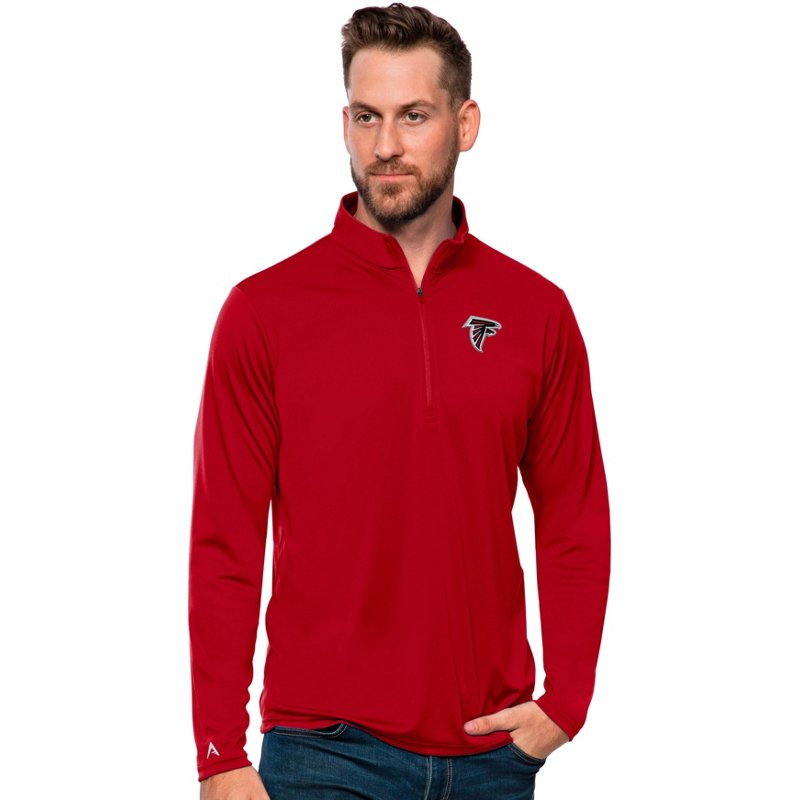 Men's Antigua Red Atlanta Falcons Tribute Quarter-Zip Lightweight Pullover Top