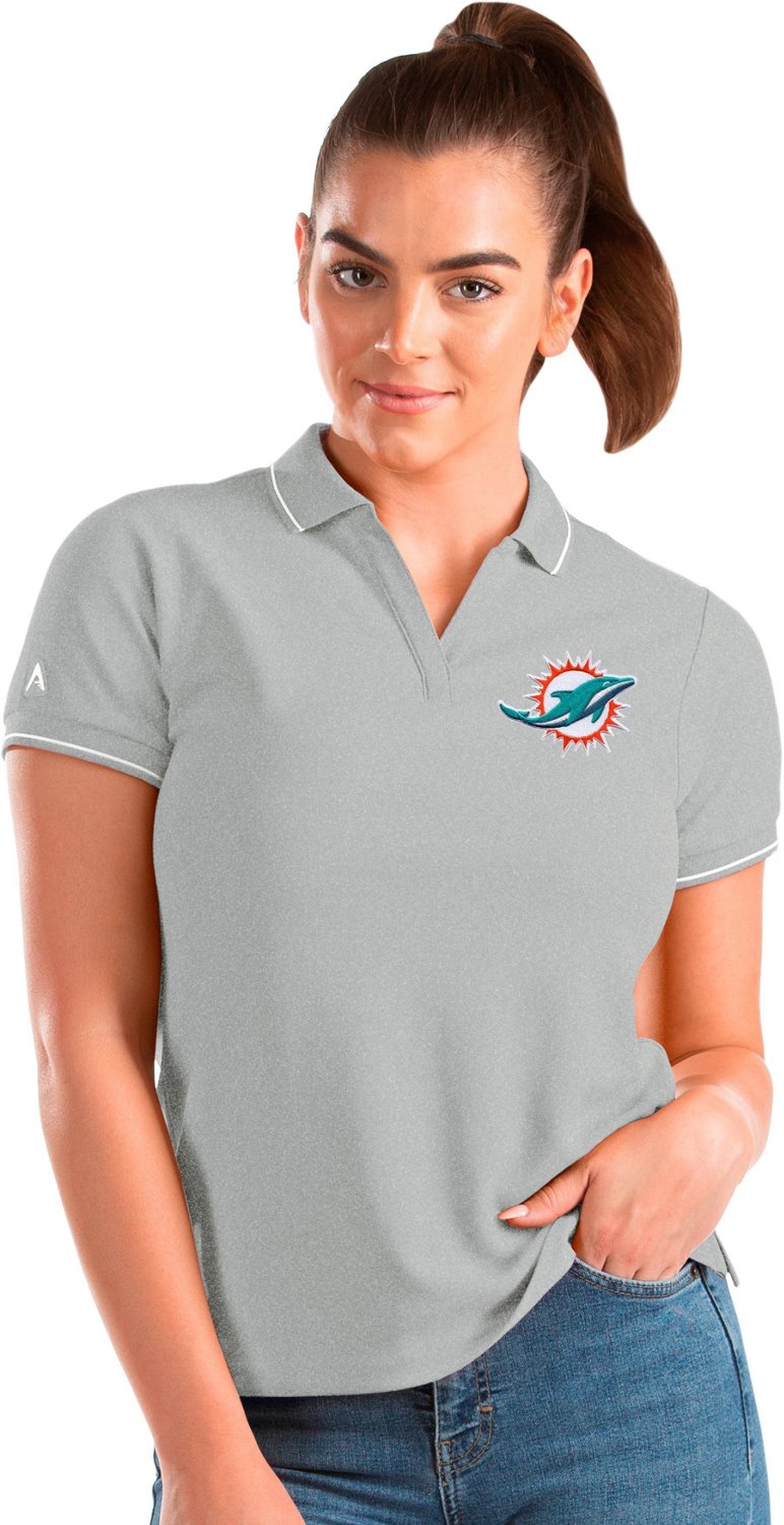 Men's Antigua White Miami Dolphins Throwback Compass Polo